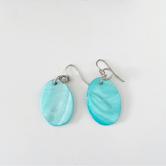 Turquoise Shell Earring and Necklace Set - Picture 2 of 4